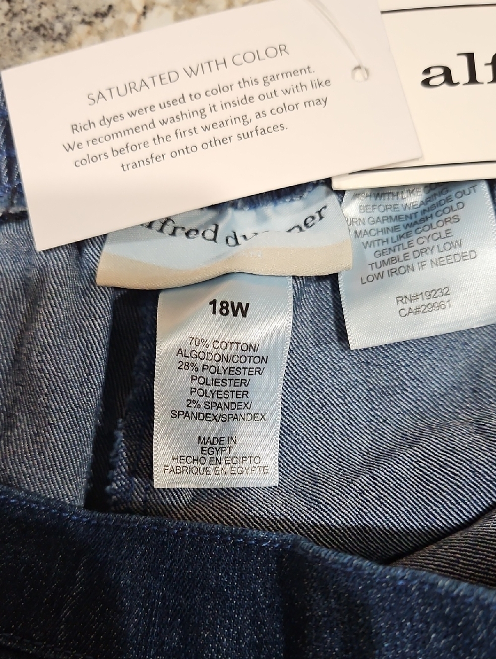 👖Alfred Dunner Women's Dark Blue Denim Jeans - Picture 8 of 8
